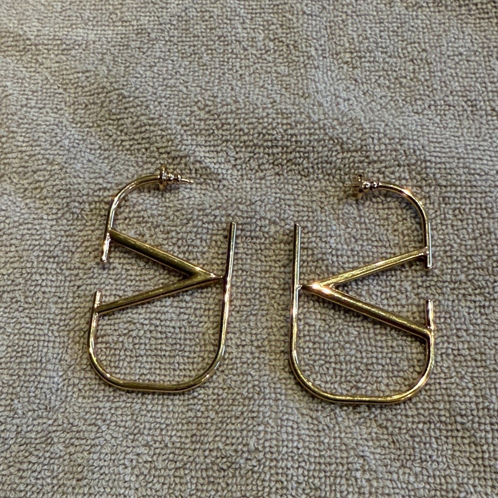 Valentino Gold Geometric Earrings